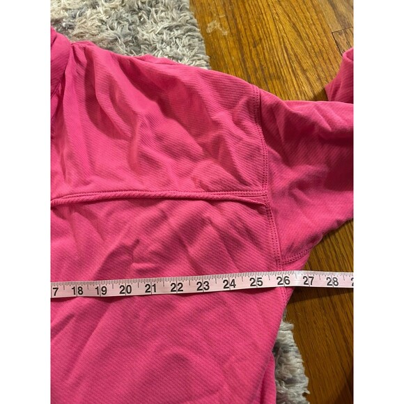 Pilcro Anthropologie Hot Pink Grommet V Neck Pullover L Preppy Eyelet Slouchy - Picture 5 of 8